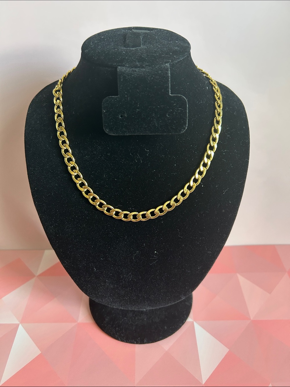 Stainless Steel Gold Plated Cuban Link Chain Necklace Unisex Design